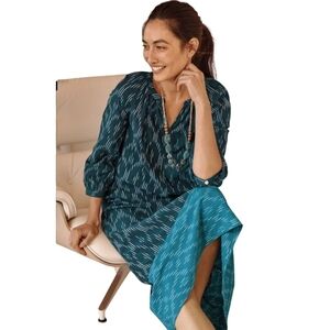 J. Jill Green Cotton Midi Tunic Dress Size XS